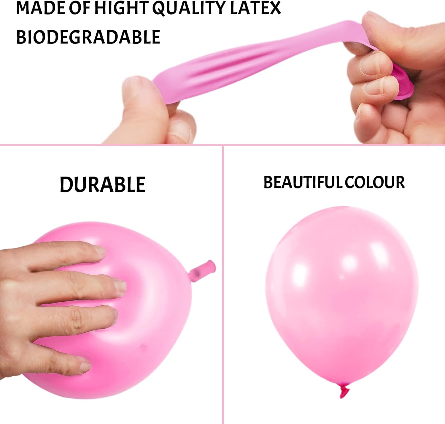 Globos rosados, 200 unidades, globos pequeños de látex rosa de 5 pulgadas, mini globos gruesos de cumpleaños rosa para decoraciones de cumpleaños,