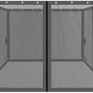 Mosquitera de repuesto para kiosco de 10 x 10 pies con cremalleras, paredes de malla de 4 lados para cenadores de patio, pantalla de repuesto Mosquitera de repuesto para kiosco de 10 x 10 pies con cremalleras, paredes de malla de 4 lados para cenadores de patio, pantalla de repuesto