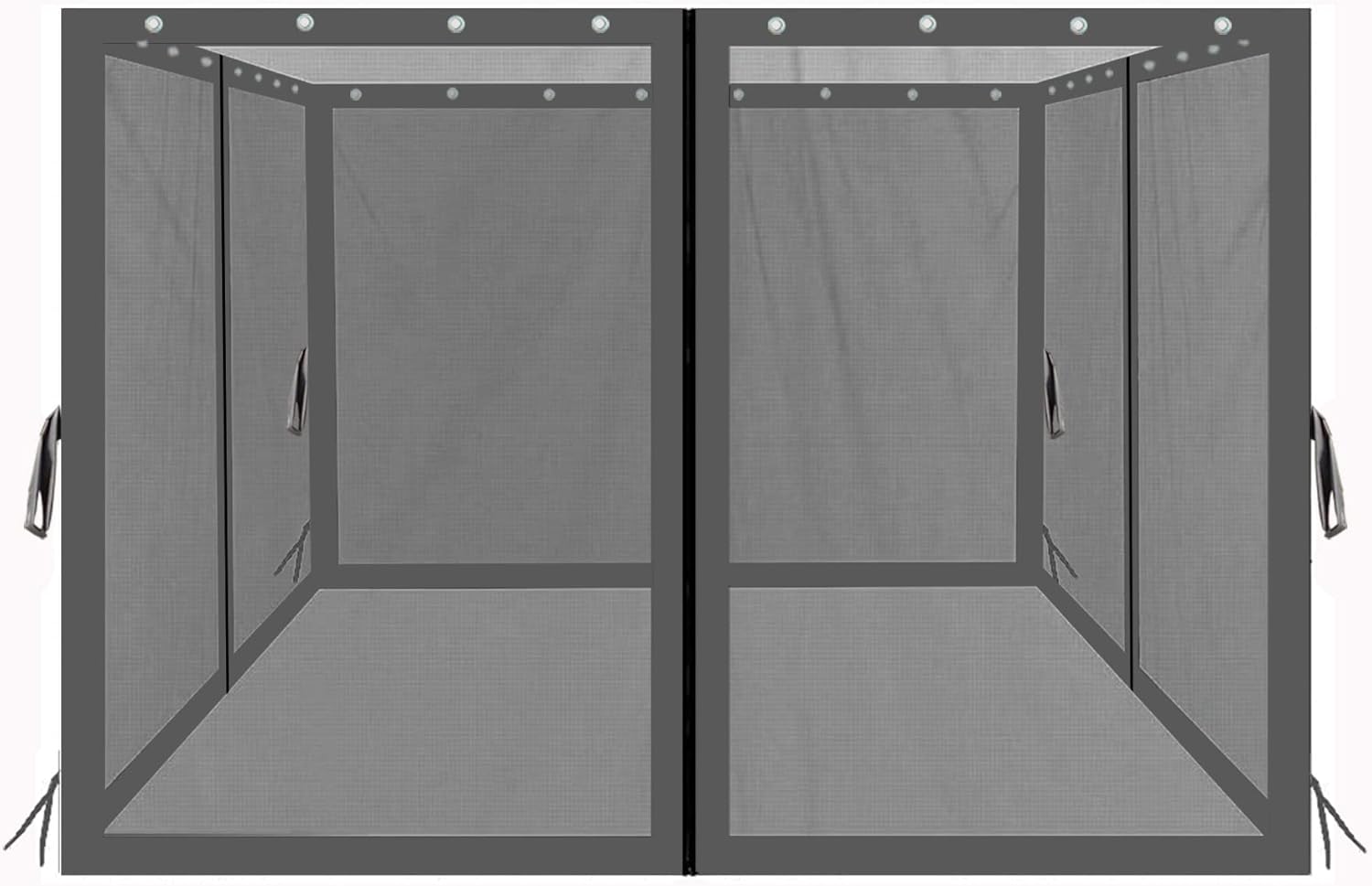 Mosquitera de repuesto para kiosco de 10 x 10 pies con cremalleras, paredes de malla de 4 lados para cenadores de patio, pantalla de repuesto