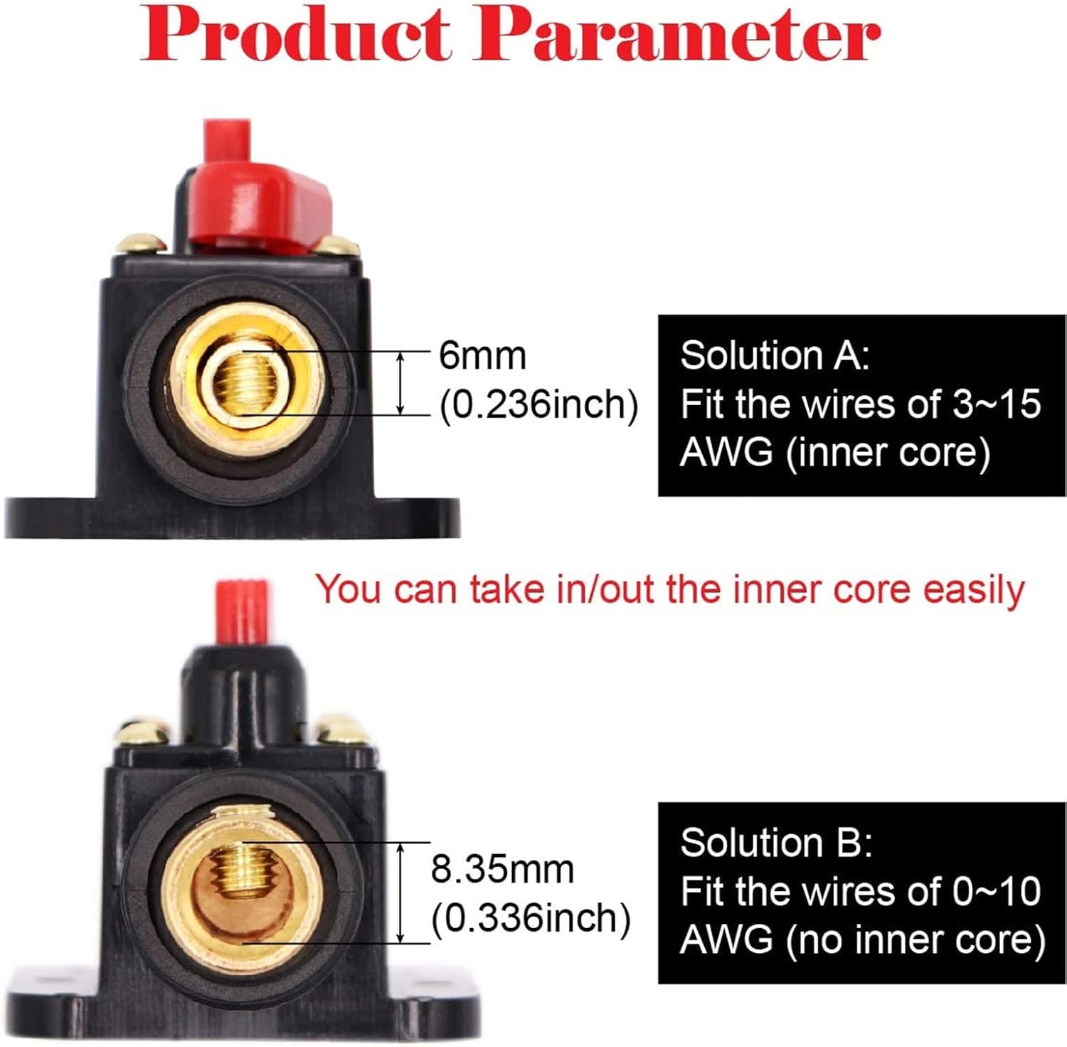 Disyuntor de 2 piezas de 50A 50A con portafusibles de reinicio manual para el audio de automóviles, embarcaciones marinas. Inversor de interruptor