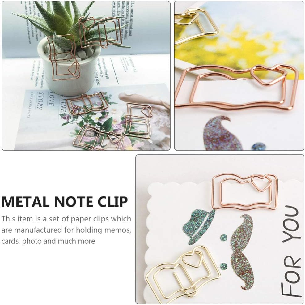 Clips de papel de hierro, 60 unidades, marcadores de libros de metal, clip de papel con forma de libro, clips de papel para diario, abrazadera de