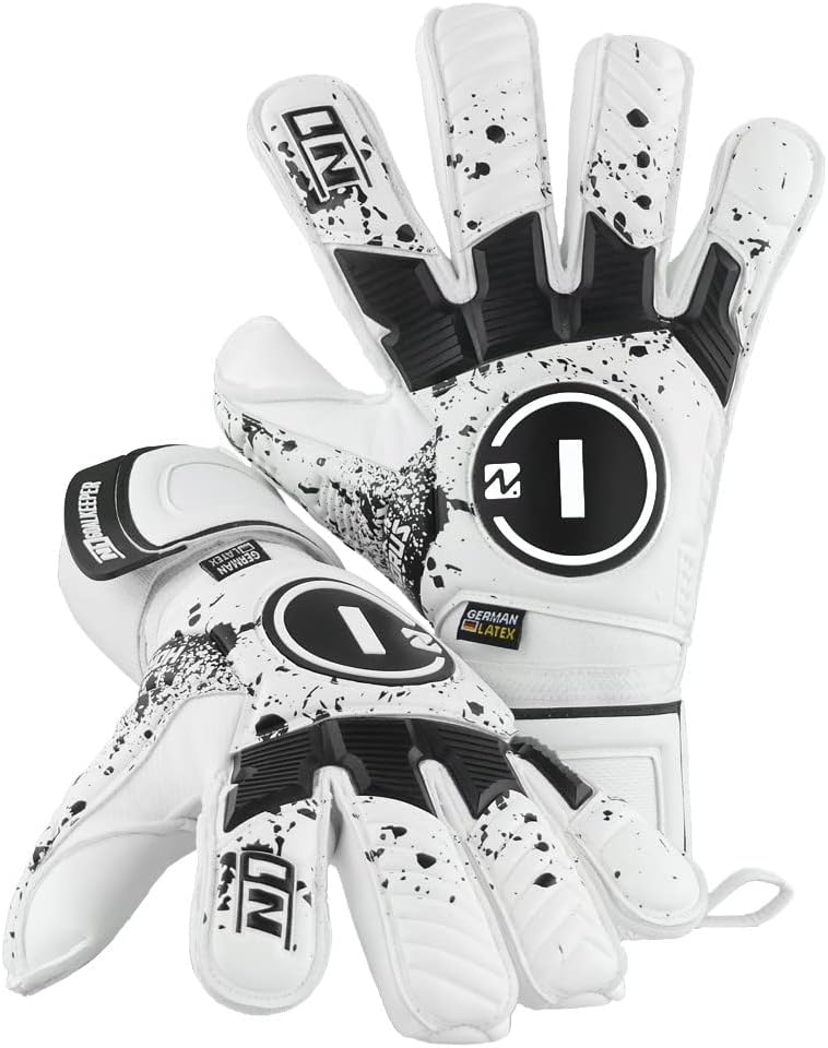 N1 Goalkeeper gloves Horus 2.0 Elite Guantes de fútbol con corte Rollfinger y palma de agarre de contacto de látex alemán. Guantes de portero de