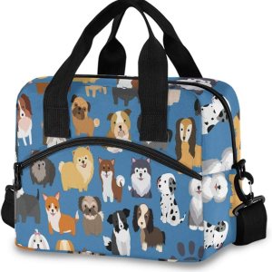 Juego de bolsas de almuerzo para perros y cachorros para mujeres, bolsa de almuerzo de animales de dibujos animados, bolsa de almuerzo, resistente Juego de bolsas de almuerzo para perros y cachorros para mujeres, bolsa de almuerzo de animales de dibujos animados, bolsa de almuerzo, resistente