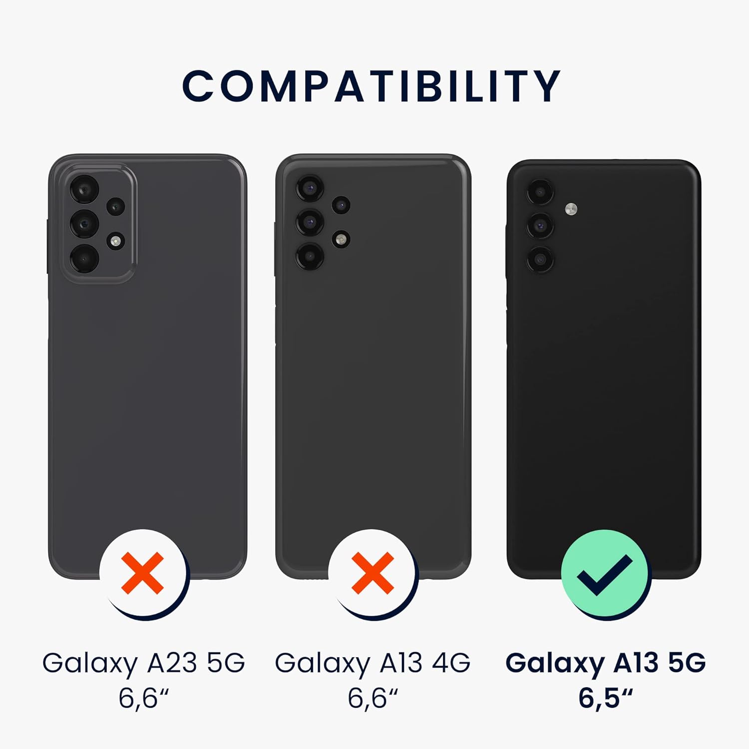 kwmobile Funda compatible con Samsung Galaxy A13 5G – Funda delgada de silicona TPU – Acabado suave al tacto – Blanco mate