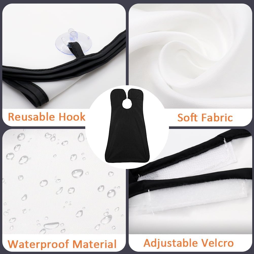 Delantal de barba con babero para barba, atrapa el pelo de la barba para hombres, afeitado y recorte, antiadherente, impermeable, paño de aseo con 3