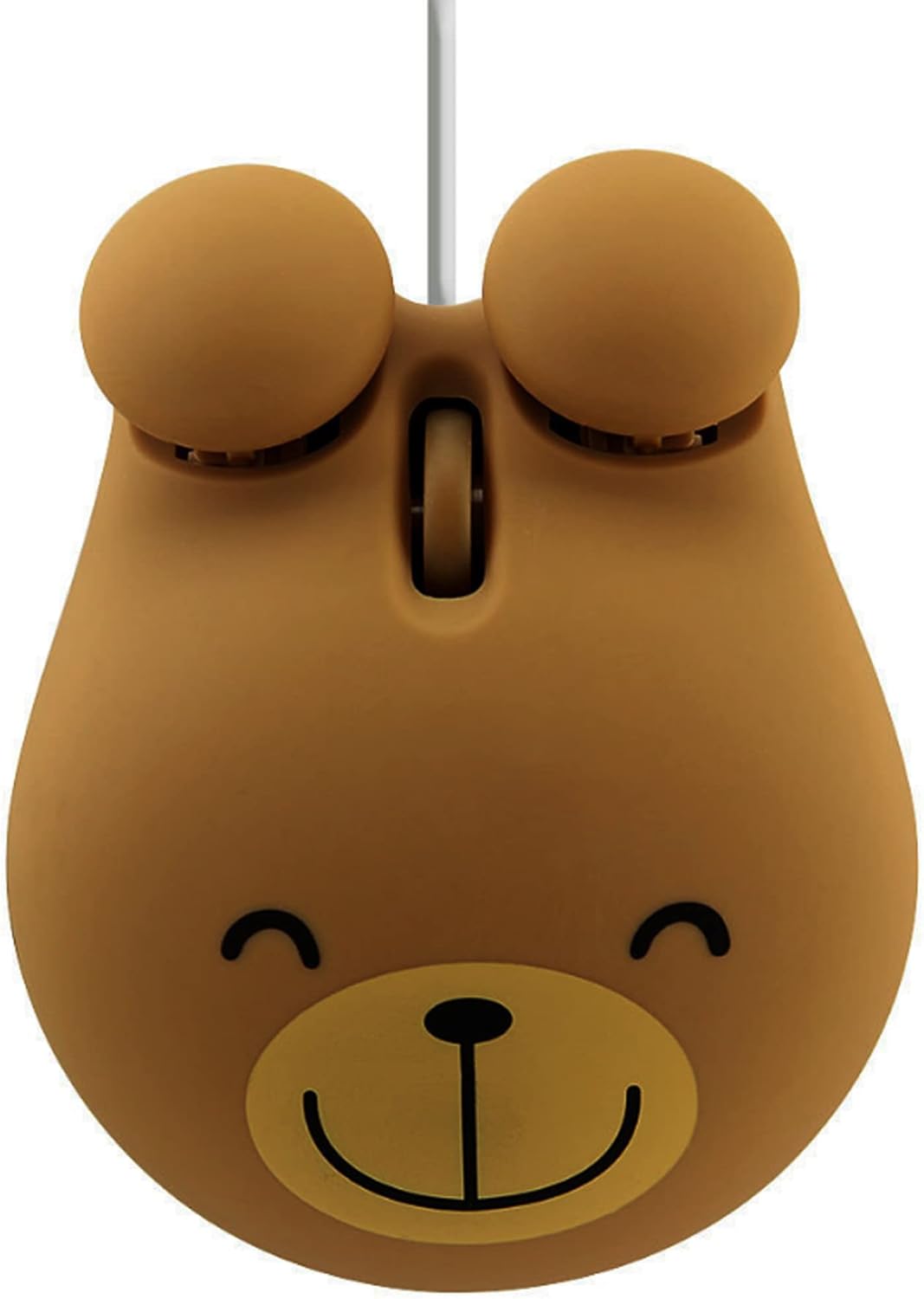 Ratones ópticos con cable USB con forma de oso animal lindo para computadora portátil PC portátil 1600DPI 3 botones con cable de 3.2 pies (marrón)