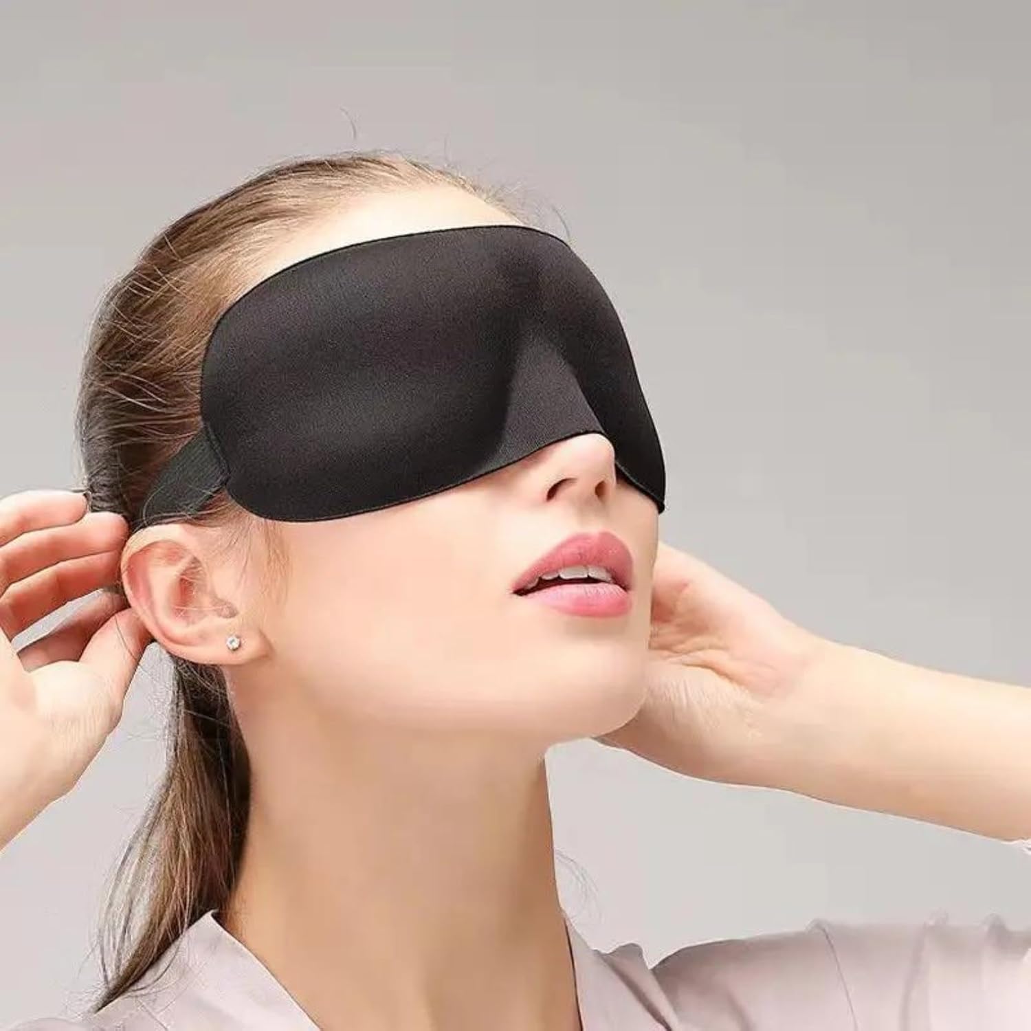 Paquete de 2 Máscara de sueño ultra suave, máscara de ojos para dormir, diseño de copa contorneada 3D con correas ajustables para 100% opacidad,