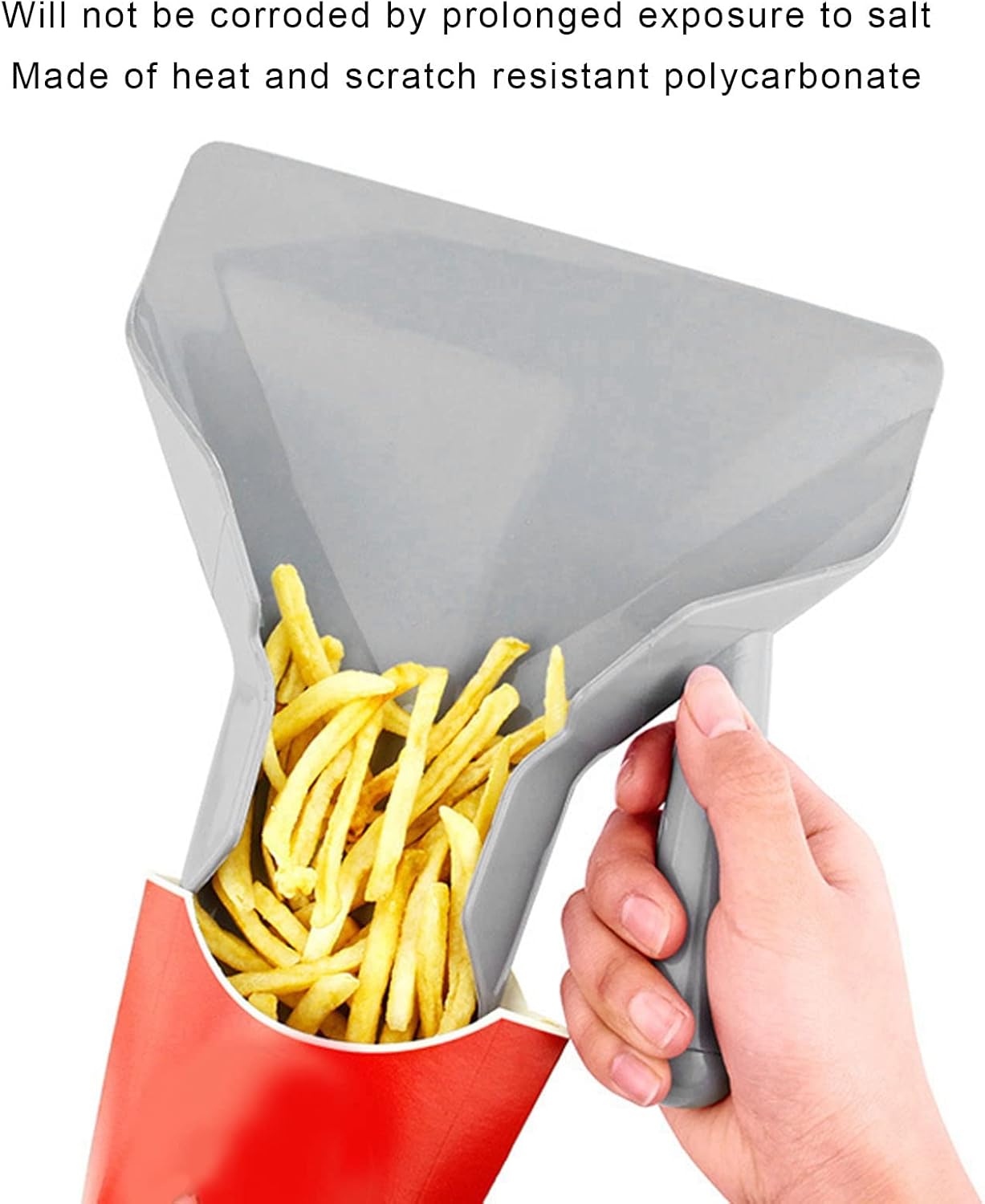 Cuchara para embolsar papas fritas, pala para patatas fritas con mango derecho