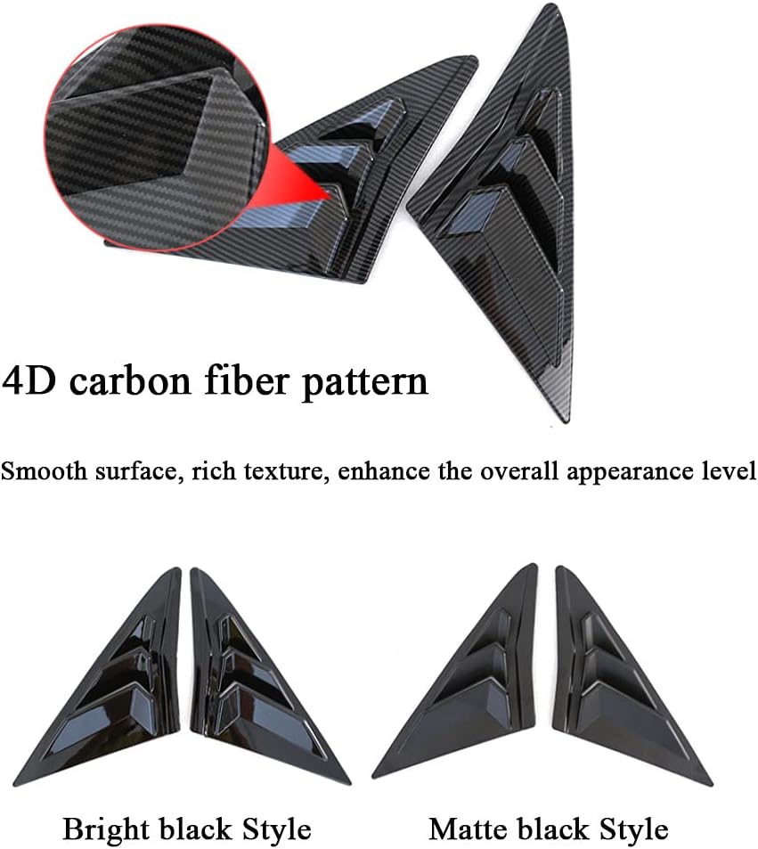 Para Honda Civic Hatchback de 10 generación 2016-2020, persianas para ventana de ventilación de aire, persianas para Civic tipo R ABS, color negro