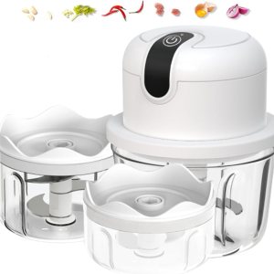 Mini trituradora de ajo eléctrica blanca de 3 tazas, trituradora eléctrica portátil recargable por USB, procesador de cocina pequeño inalámbrico Mini trituradora de ajo eléctrica blanca de 3 tazas, trituradora eléctrica portátil recargable por USB, procesador de cocina pequeño inalámbrico