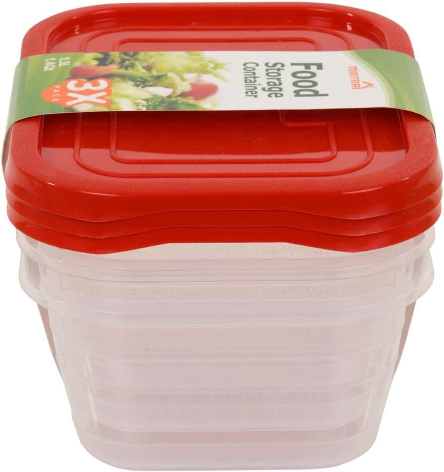 Mintra Home Contenedores de almacenamiento 1.3L (rojo)