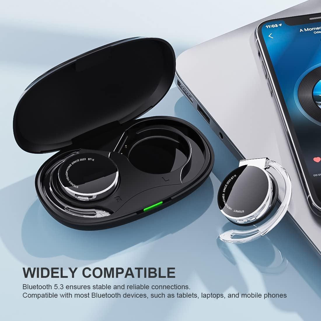 Auriculares deportivos inalámbricos con ganchos para los oídos Bluetooth 5.3 sobre la oreja Auriculares inalámbricos Auriculares de oído abierto