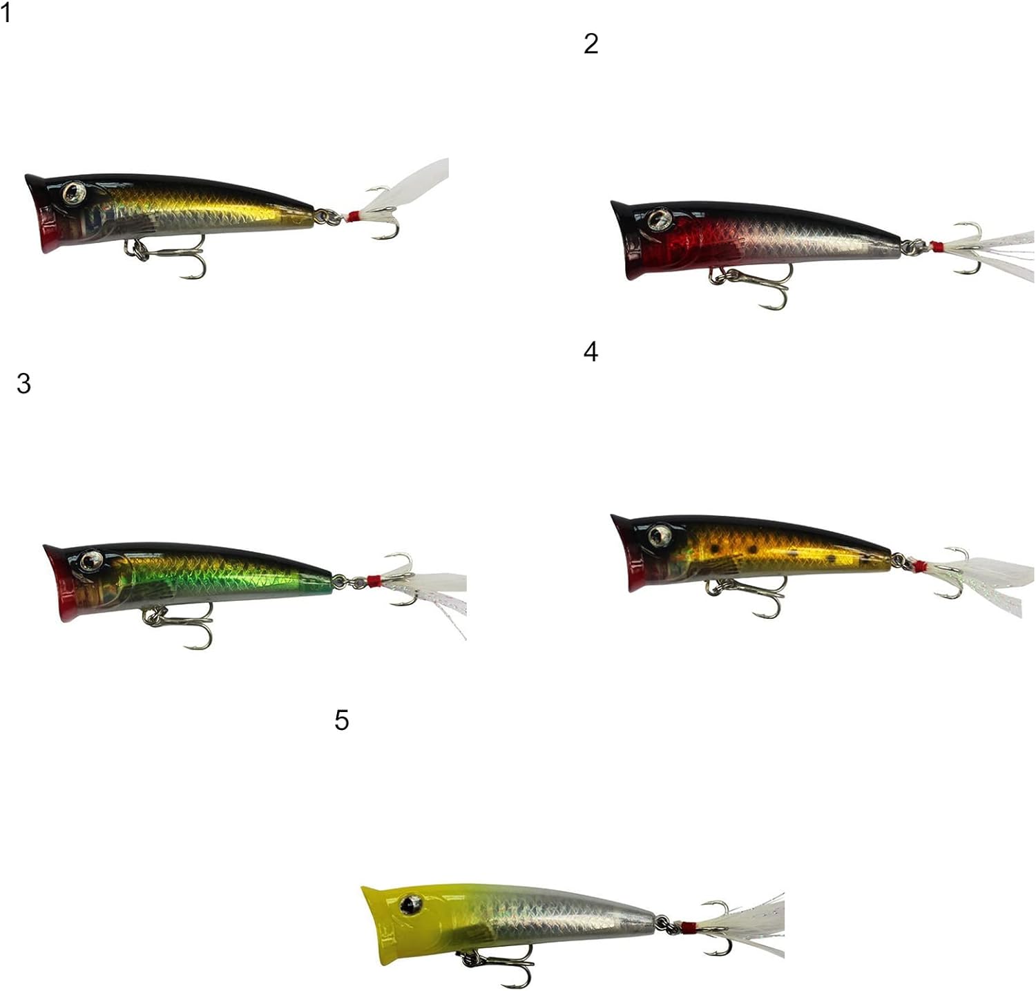 Señuelos de pesca, 2.953 in0.35 oz Wobbler Popper pesca cebo duro señuelo para pesca pesca amantes de la pesca, trucha lubina, pesca, 3, talla única
