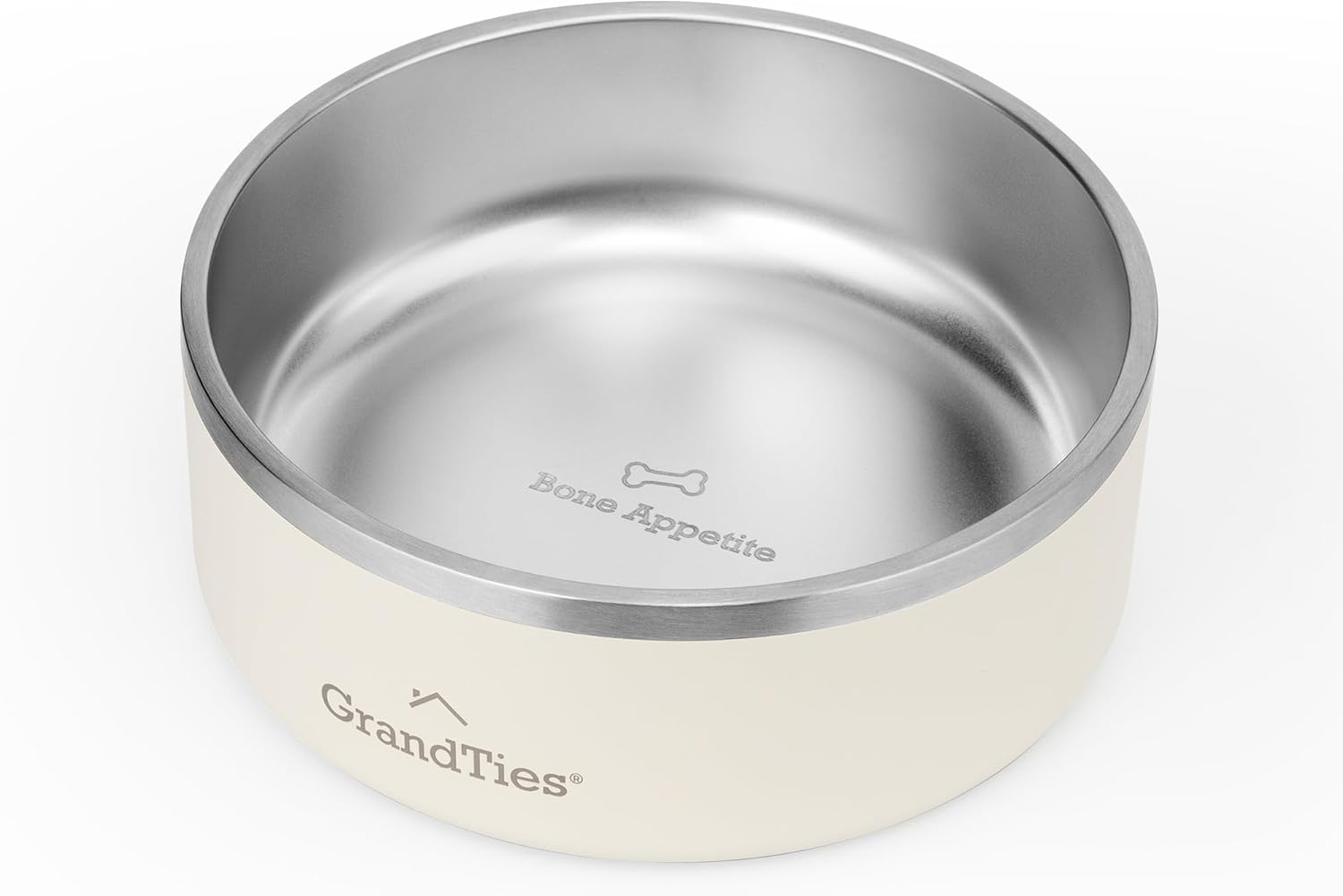 GrandTies Cuenco de acero inoxidable grabado para mascotas  Tazón reutilizable con aislamiento sin BPA para gatos y perros  Cuenco grande y