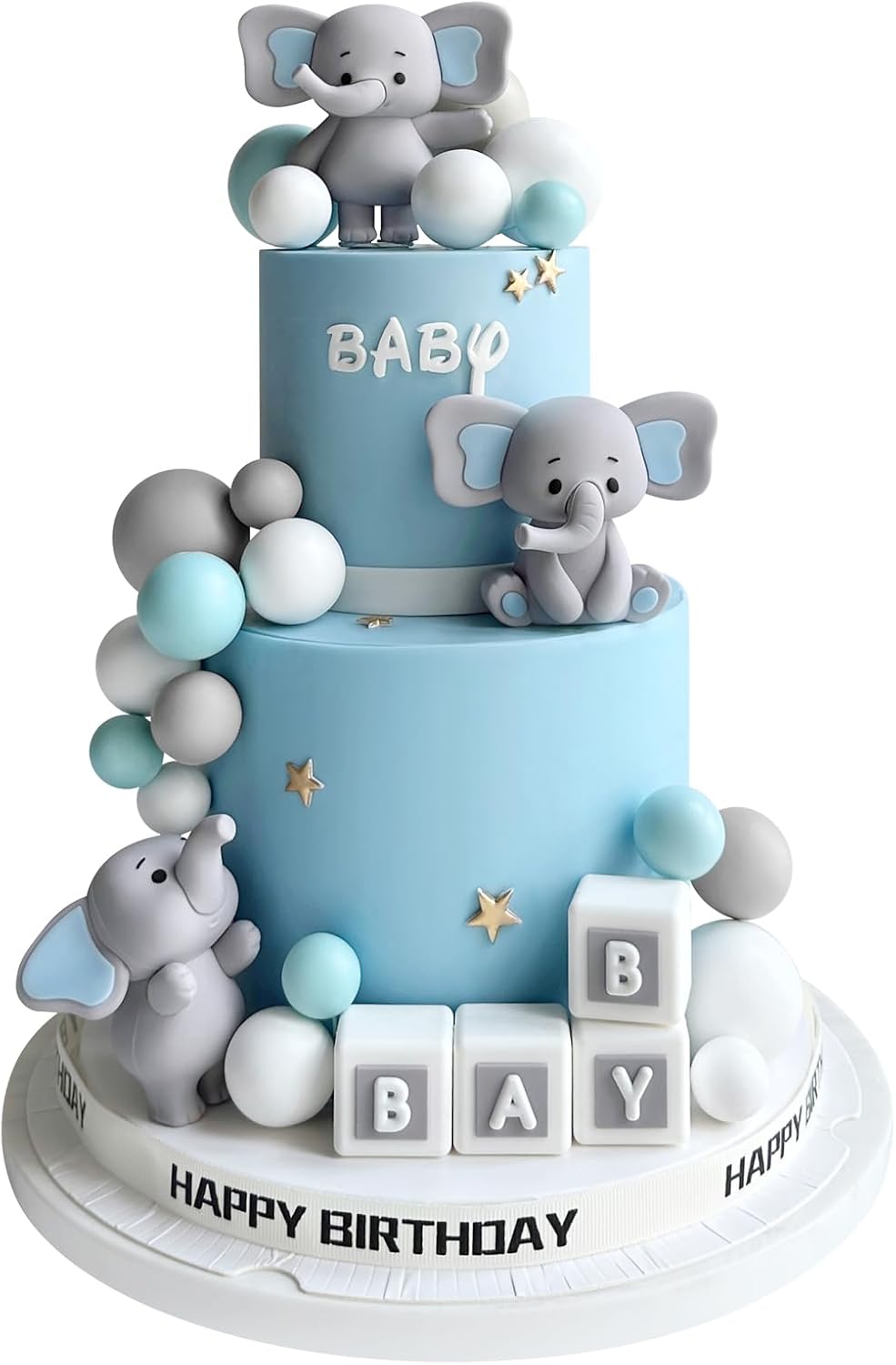 28 piezas de decoración de pasteles de elefante, decoración de tartas, decoración de pastel para niños y niñas, baby shower, decoración de fiesta de
