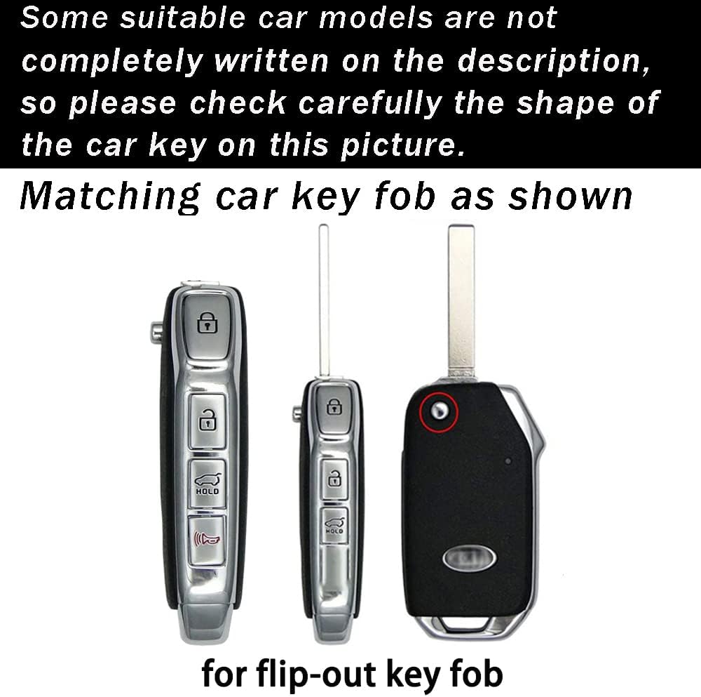 ontto Funda de metal para llavero de automóvil, elegante funda para llave de automóvil, para Kia Seltos Forte Sportage Seltos K5 Soul Sorento Cerato