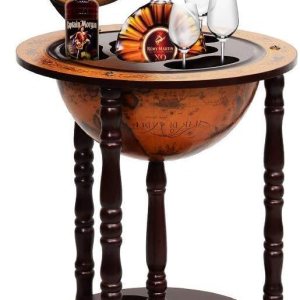 GOFLAME Wood Globe – Soporte para bar de vinos, estante italiano del siglo XVI, estante para botella de licor, gabinete de barra de globo con GOFLAME Wood Globe – Soporte para bar de vinos, estante italiano del siglo XVI, estante para botella de licor, gabinete de barra de globo con