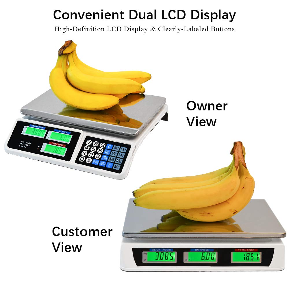 Báscula digital de precio electrónico LCD digital comercial para carne, peso
