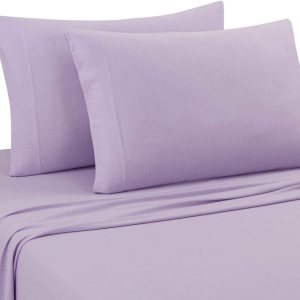 DELANNA Juego de sábanas de punto de jersey suave, transpirable, tejido de camiseta rico en algodón (lila, matrimonial) DELANNA Juego de sábanas de punto de jersey suave, transpirable, tejido de camiseta rico en algodón (lila, matrimonial)
