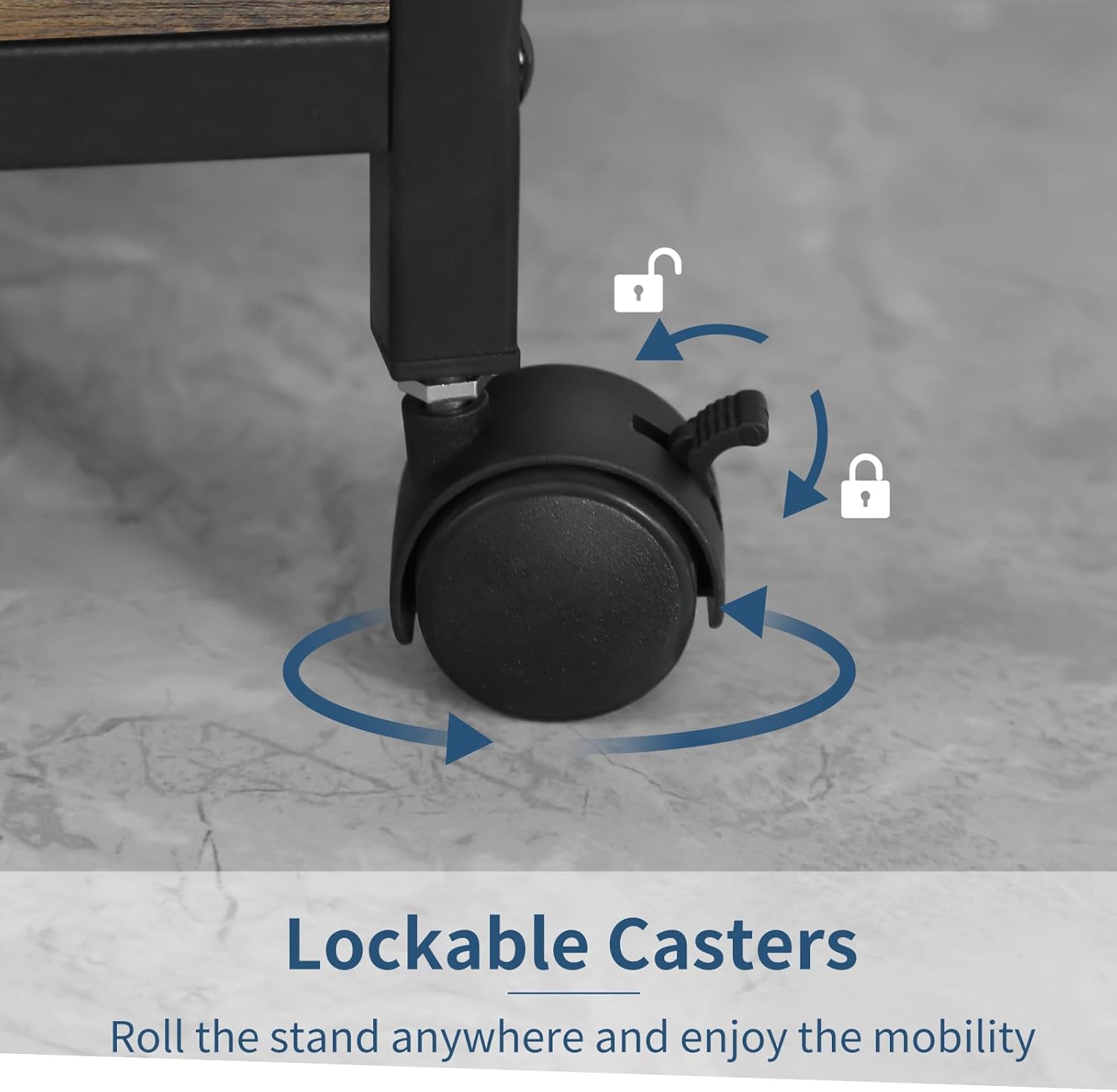 Soporte para impresora, mesa de impresora con estante de almacenamiento para oficina en casa, soporte de impresora grande de 23 x 18 pulgadas con