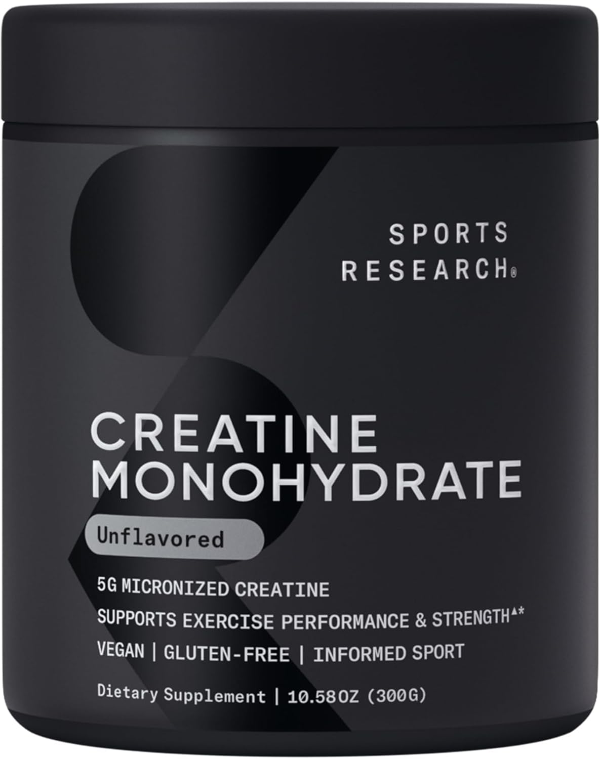 Sports Research Monohidrato de creatina – Gana músculo magro, mejora el rendimiento y la fuerza y apoya la recuperación del entrenamiento – 0.18 oz