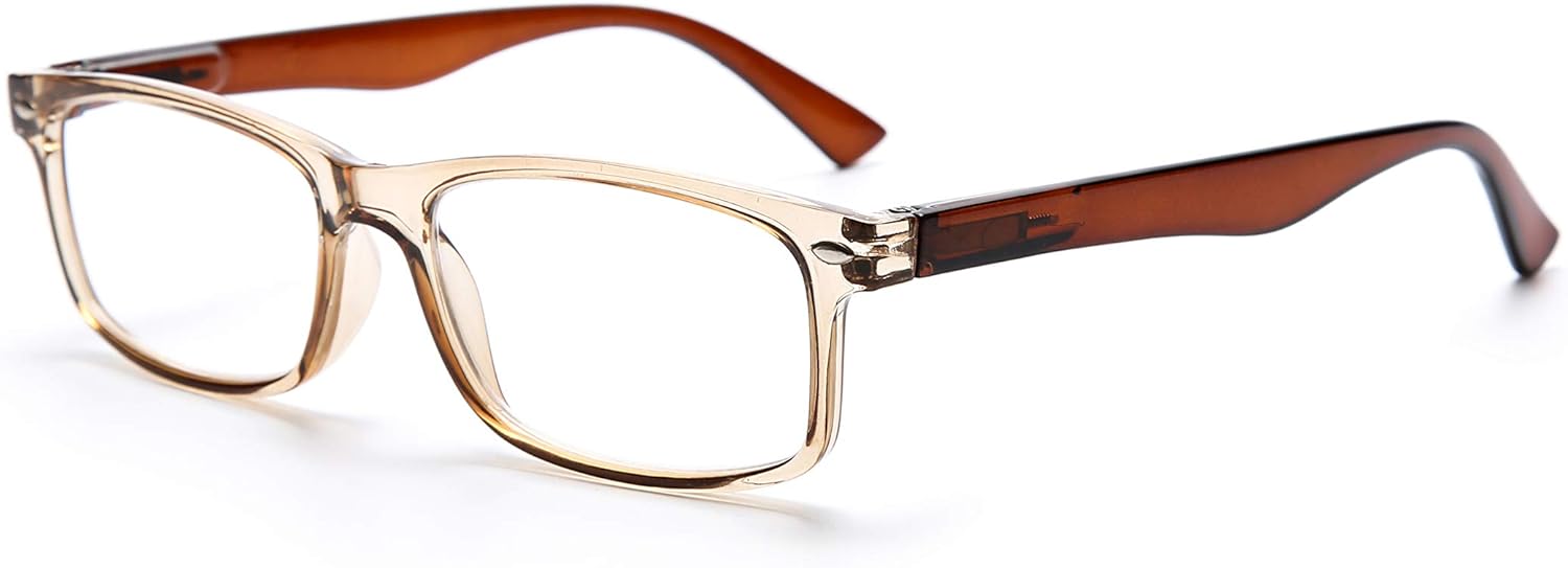 Paquete de 5 lentes de lectura unisex rectangulares vintage con marco de plástico para hombres y mujeres