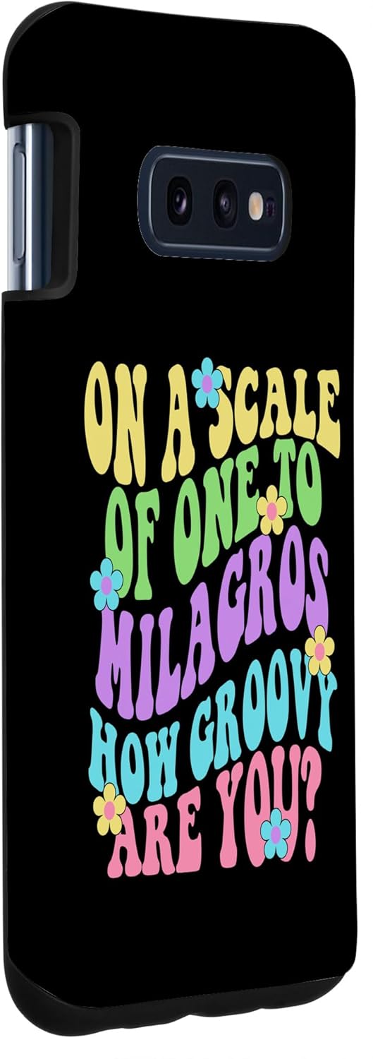 Galaxy S10e MILAGROS – Funda con nombre personalizado para niñas retro y Groovy MILAGROS