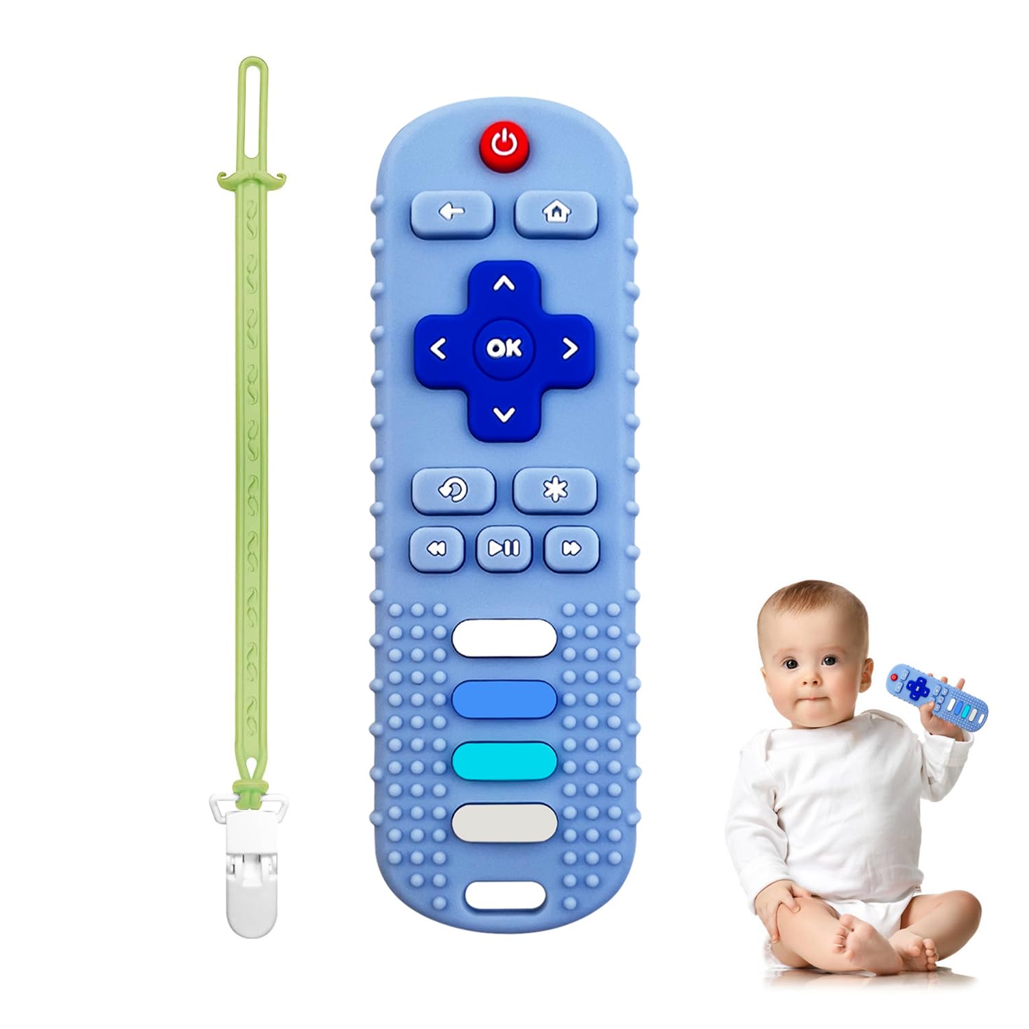 YAPROMO Reomte – Juguetes de dentición para bebés, juguetes mordedores de silicona para bebés de más de 18 meses, juguetes de dentición con forma de