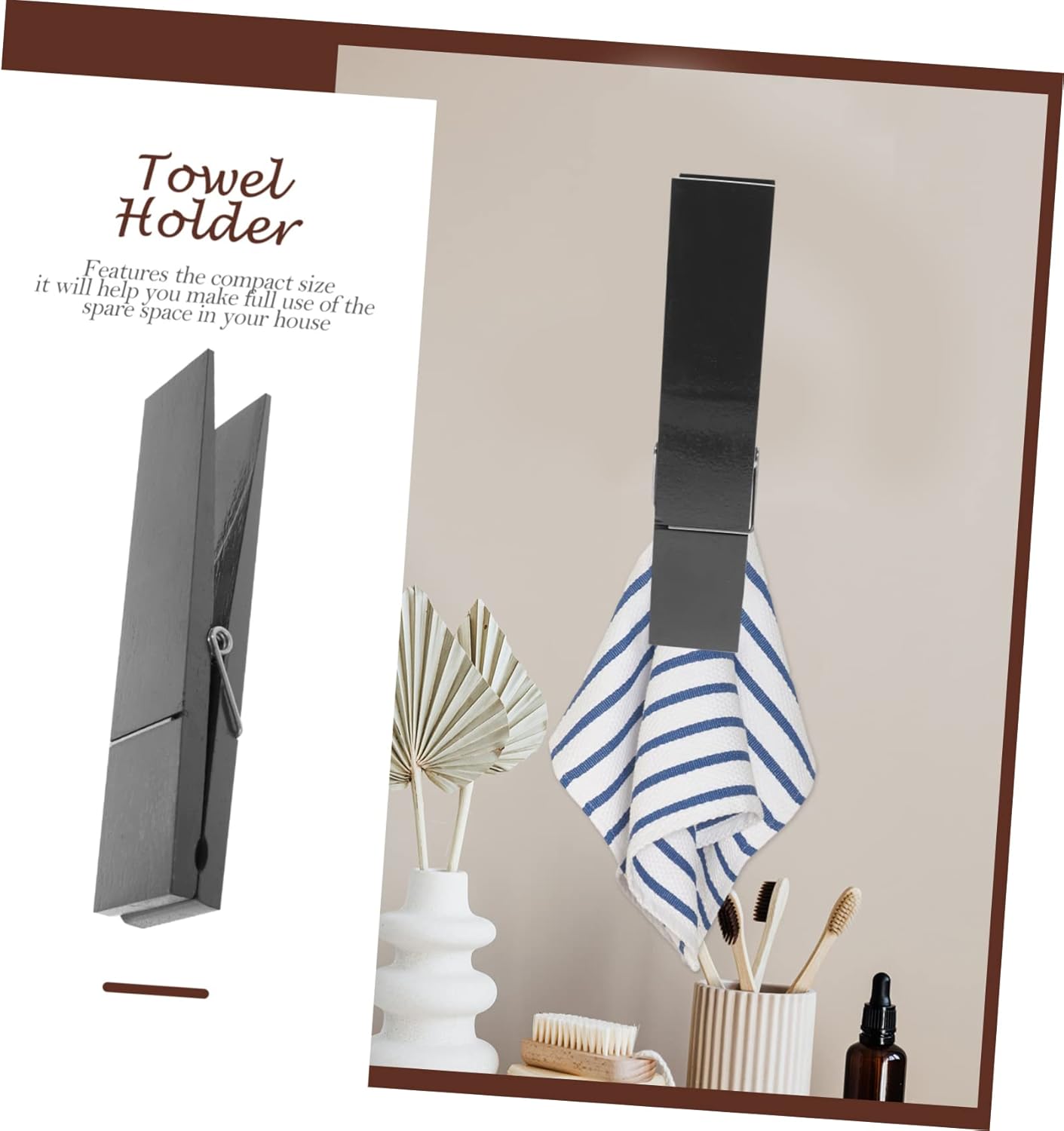 STOBAZA Toallero montado en la pared, estantes de almacenamiento de ropa, toallero, soporte para toallas de baño, soporte para toallas de baño,