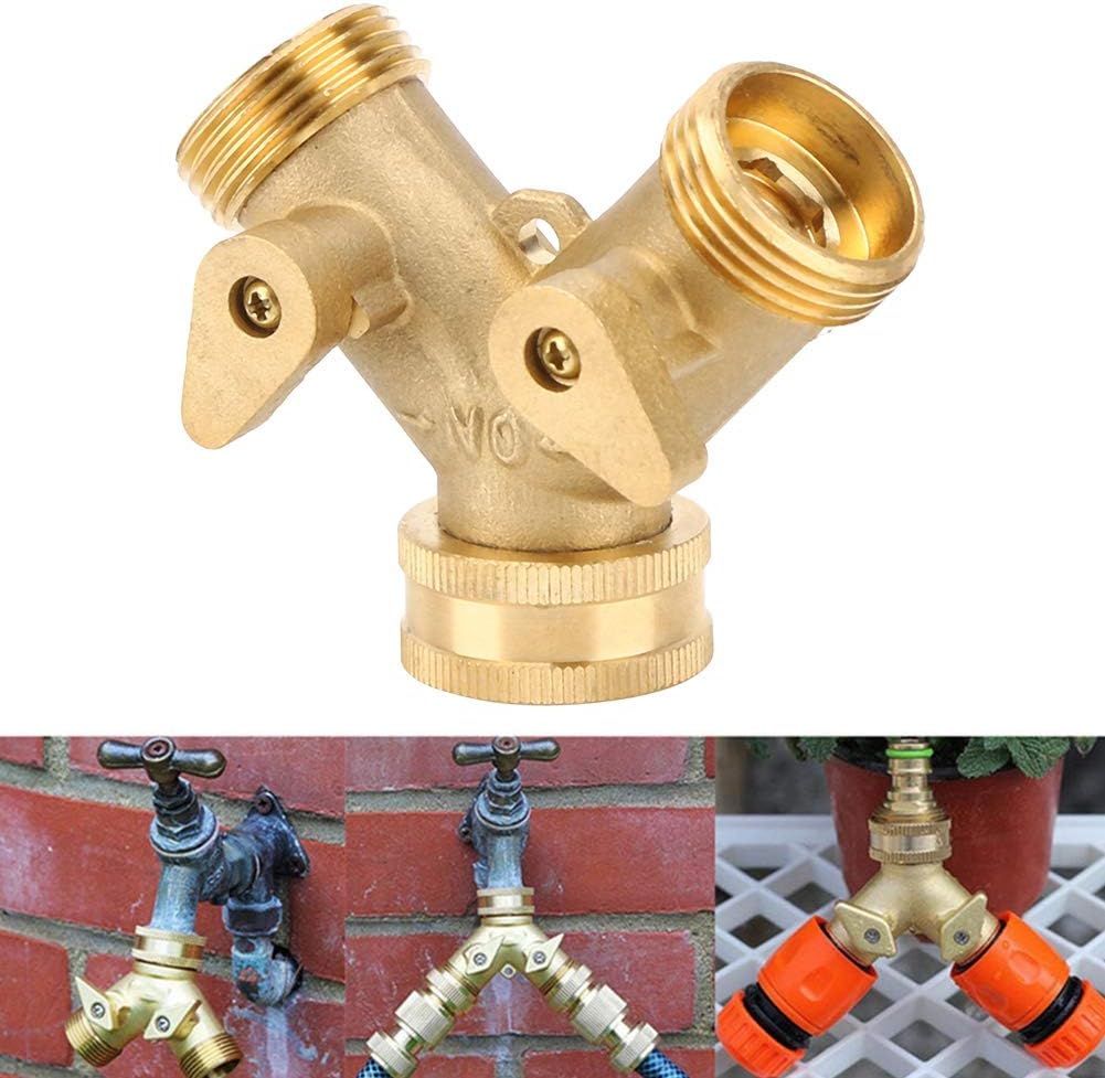 Fydun 34 I 2Way Garden Hose Splitter Garden B Water Connector with Valve US Standard 34 I 2Way Garden for Family
