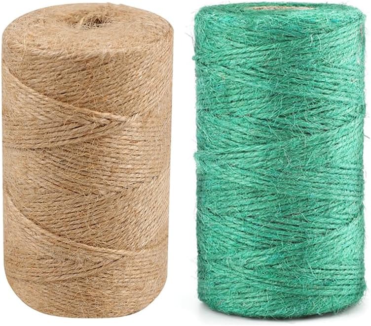 Cuerda de cáñamo de yute  656 pies 0.079 in 3 capas de arpillera natural para manualidades, decoración, agrupación, embalaje, regalos, obras de