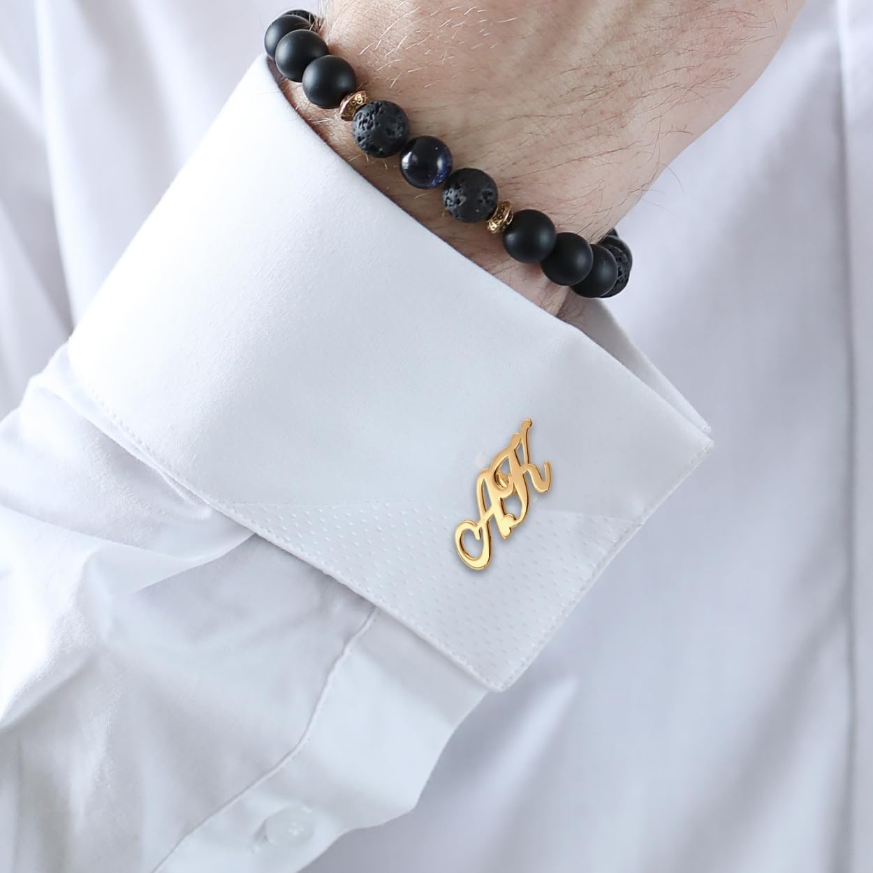 Custom Engraved Cufflinks – A-Z Initial Alphabet Letter Cuff links – Gift for Men Dad Birthday Wedding Groom Groomsmen Anniversary