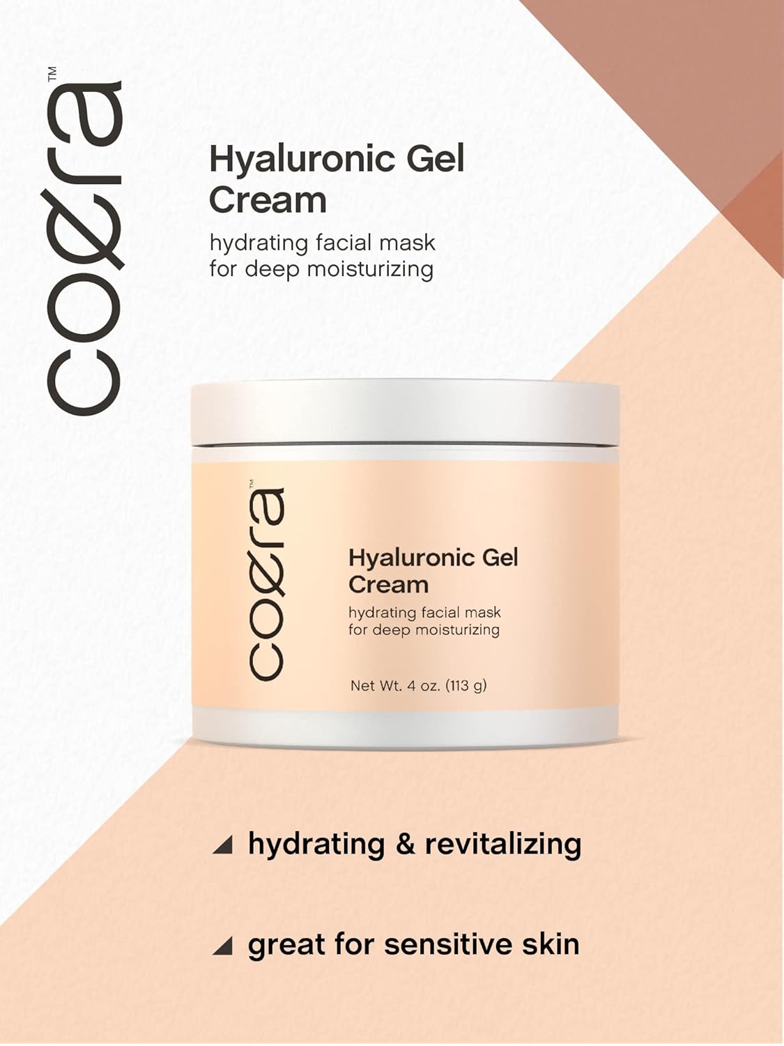 Crema de gel hialurónico  4 onzas  Máscara hidratante e hidratante profunda para la cara  Sin parabenos ni fragancia