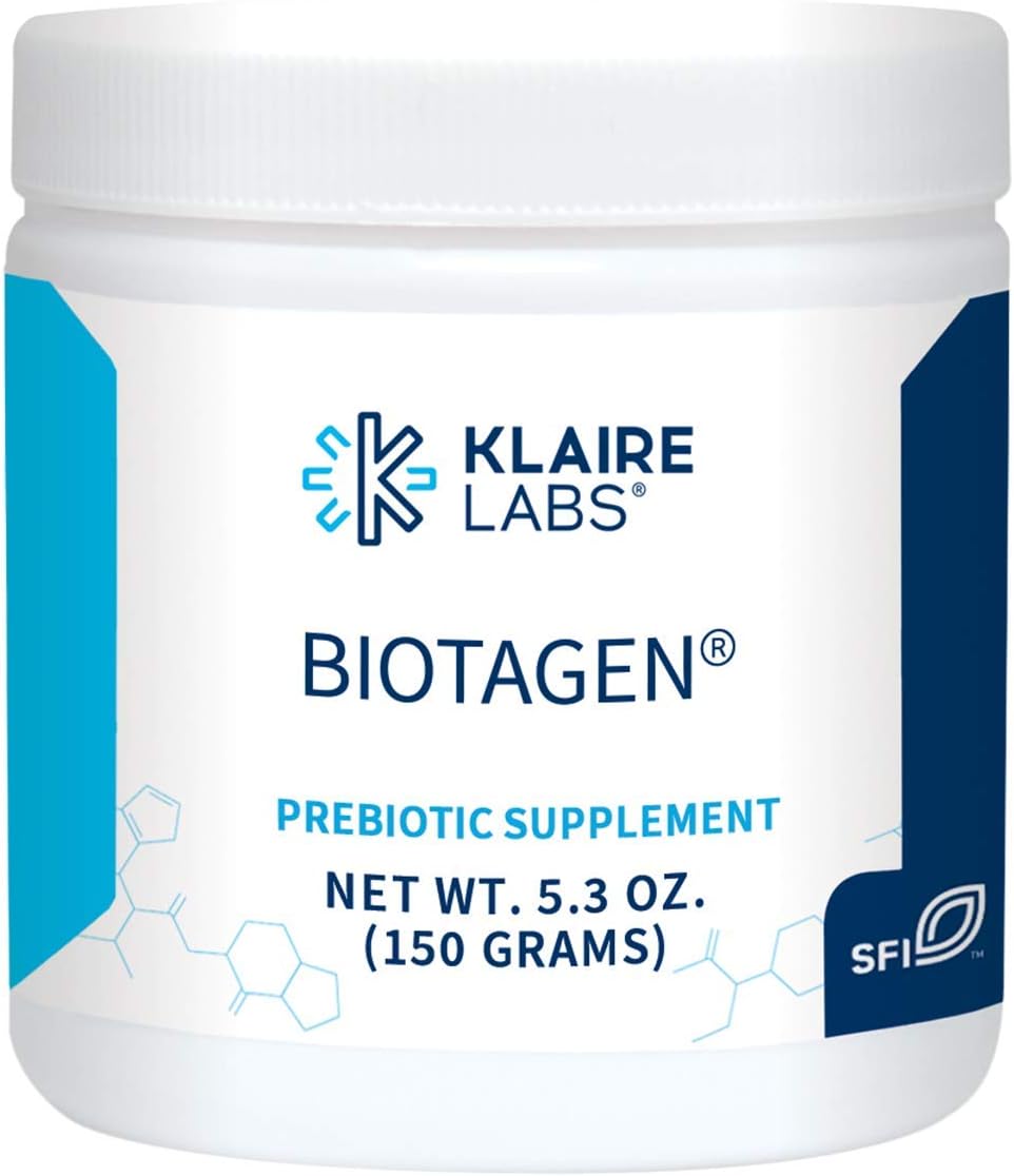 Klaire Labs Biotagen Powder – Inulina prebiótica, beta-glucano y arabinogalactano para apoyar la microbiota intestinal (30 porciones, 5.29 onzas)