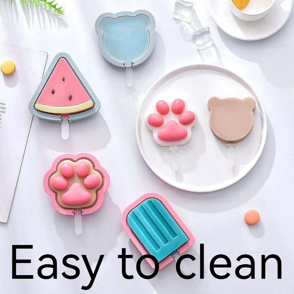 Juego de 4 moldes de paletas de silicona, 1 pieza para hacer paletas de helados, moldes de helado congelados, accesorios de cocina, fácil