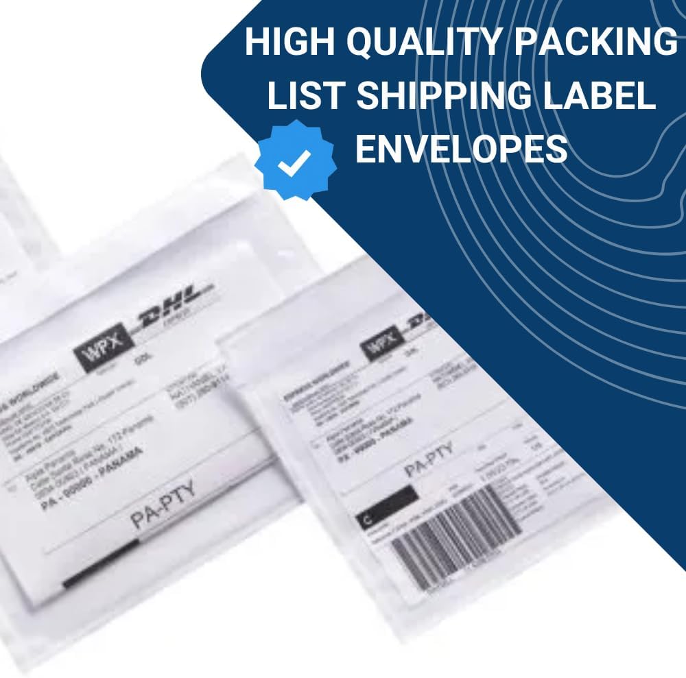 USPACKSMART 200 unidades, 4.5 x 5.5 pulgadas, sobres transparentes para etiquetas de envío, adhesivo resistente, ideal para etiquetas, facturas y