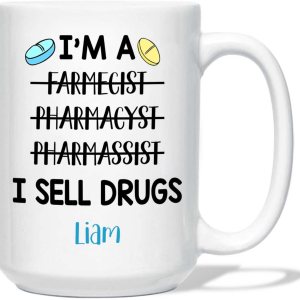 Taza de farmacéutico personalizada, taza con texto en inglés “I Sell Drugs Mug I Sell Drugs Cup, Custom Pharmacheist”, Taza de café farmacéutico, Taza de farmacéutico personalizada, taza con texto en inglés “I Sell Drugs Mug I Sell Drugs Cup, Custom Pharmacheist”, Taza de café farmacéutico,