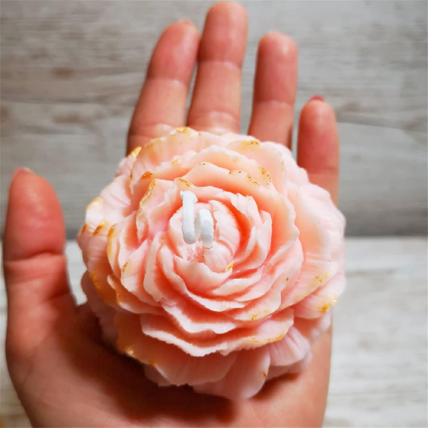 Molde de silicona para velas de flores de peonía, molde de jabón, fondant, chocolate, pastel, dulces, resina epoxi, yeso, arcilla, herramientas de