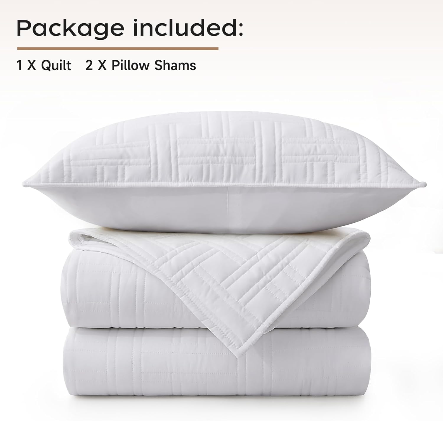 Juego de edredón blanco tamaño King, juego de ropa de cama ligero y fino de verano, juego de colcha y colcha de microfibra suave para todas las