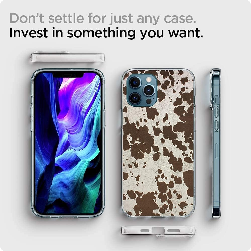 Funda de teléfono con estampado de vaca para iPhone 13 Pro Max, funda de iPhone con estampado de cuero de vaca occidental para hombres y mujeres,