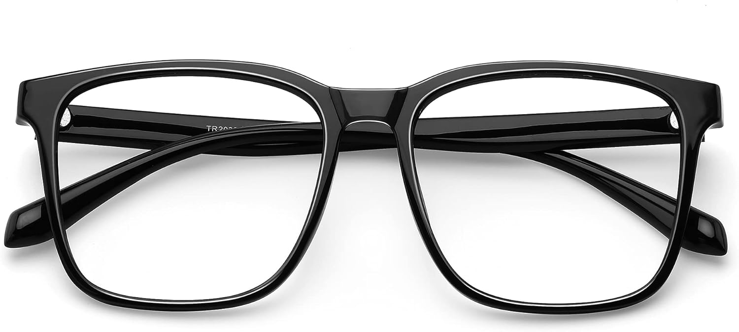 TEAPLMTT Lentes de bloqueo de luz azul, anteojos cuadrados de gran tamaño para computadora anti luz azul para mujeres y hombres