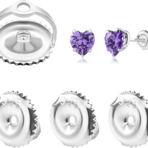 2 pares de aretes de repuesto de rosca de plata de ley 925 para tachuelas, hipoalergénicos chapados en oro seguros para postes roscados de 0.032 2 pares de aretes de repuesto de rosca de plata de ley 925 para tachuelas, hipoalergénicos chapados en oro seguros para postes roscados de 0.032