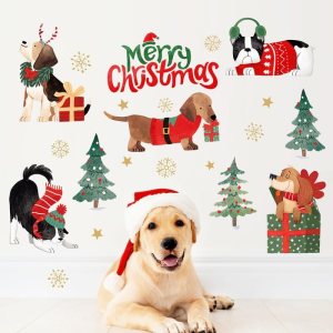 Yovkky Calcomanías de pared de perro de Feliz Navidad, árbol de Navidad, Golden Retriever cachorro 2024, regalo de Año Nuevo, decoración del hogar, Yovkky Calcomanías de pared de perro de Feliz Navidad, árbol de Navidad, Golden Retriever cachorro 2024, regalo de Año Nuevo, decoración del hogar,