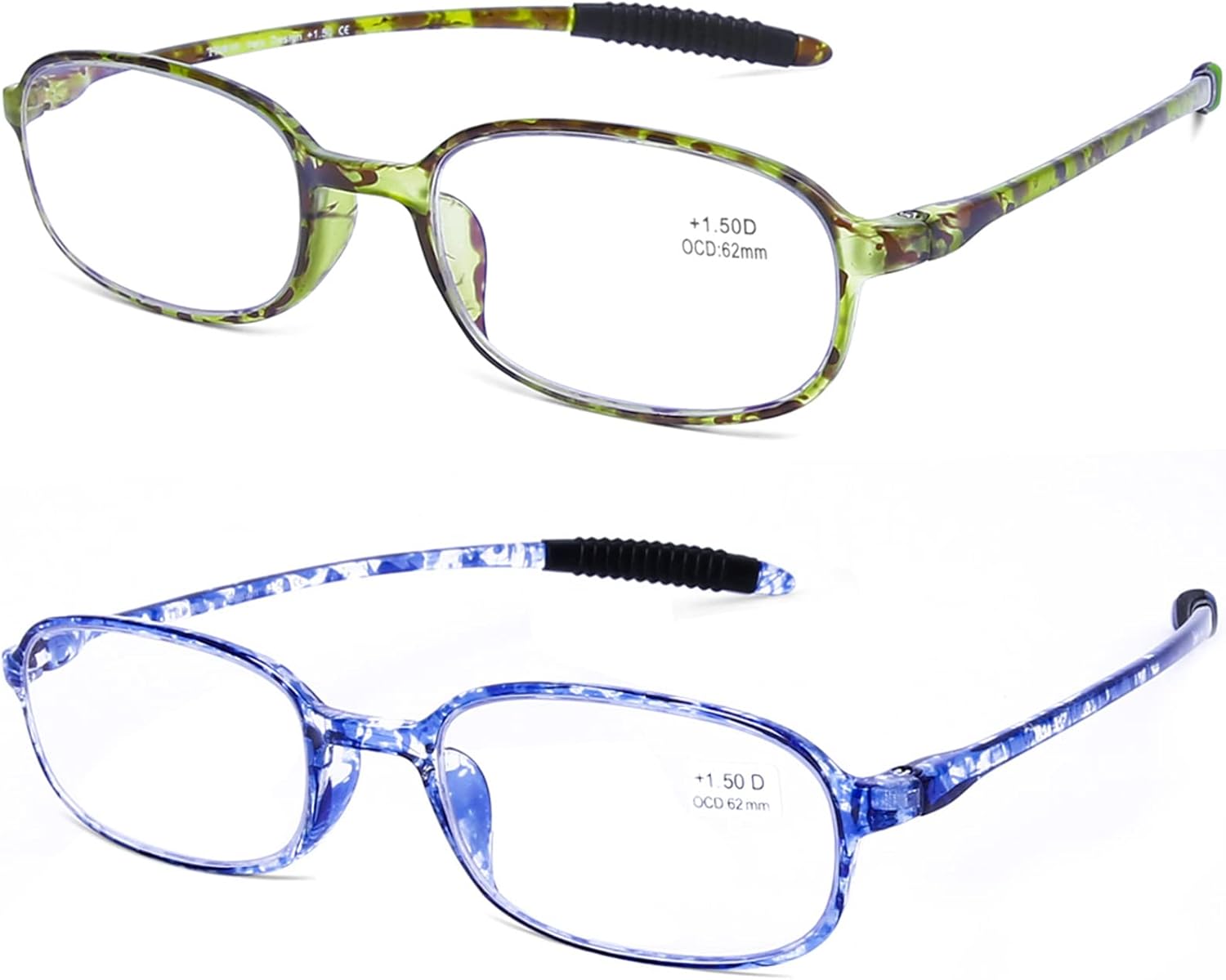AQWANO Lentes de lectura flexibles irrompibles para computadora, bloqueo de luz azul, ligeros, cómodos, TR90 UV400, para mujeres y hombres, 1.25