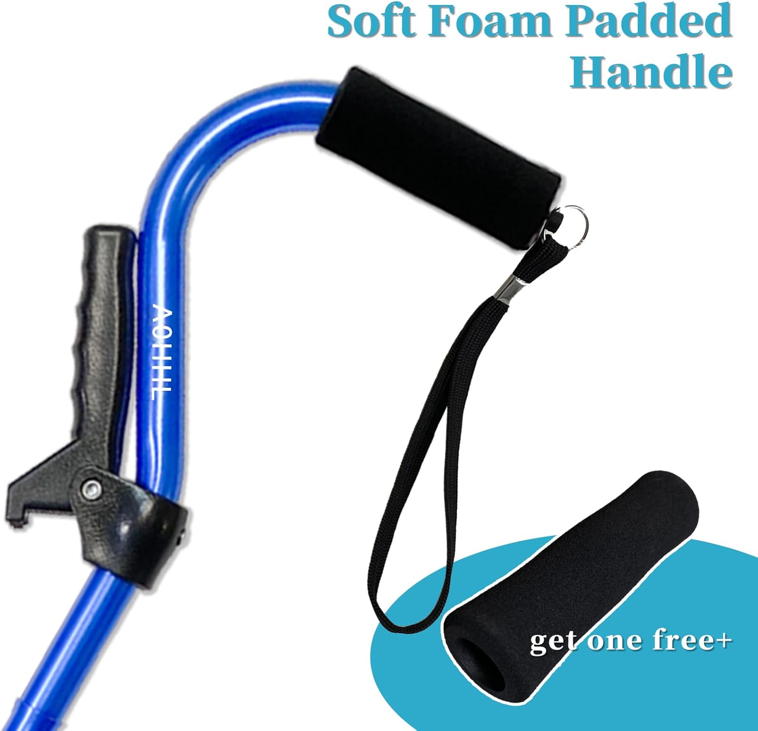 AOHHL Bastón plegable y ajustable para hombres y mujeres y personas mayores, ligero y resistente con base de 4 puntas para mayor equilibrio de