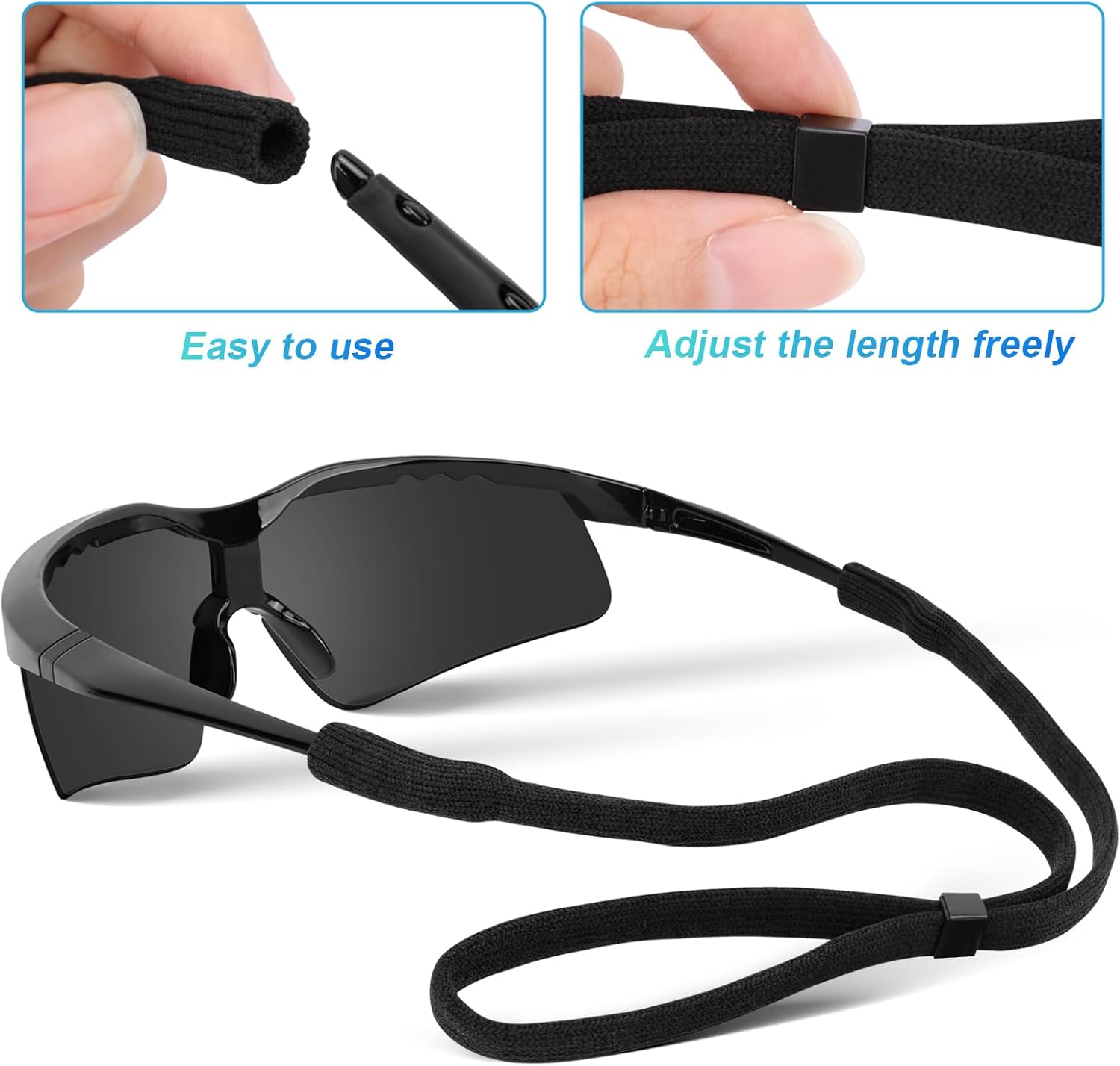 Adjustable Glasses Strap, Anti Slip Eyeglasses Holder Straps Glasses Neck Lanyard Cord Sports Sunglasses Retainer