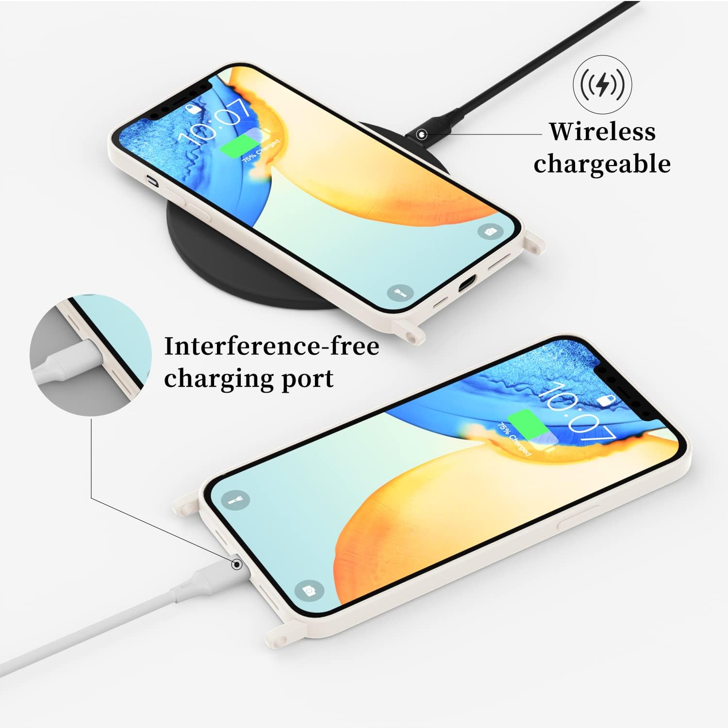 VooDirop Funda compatible con iPhone 15 Pro Max con cordón, funda cruzada para iPhone con correa ajustable a prueba de golpes, protección contra