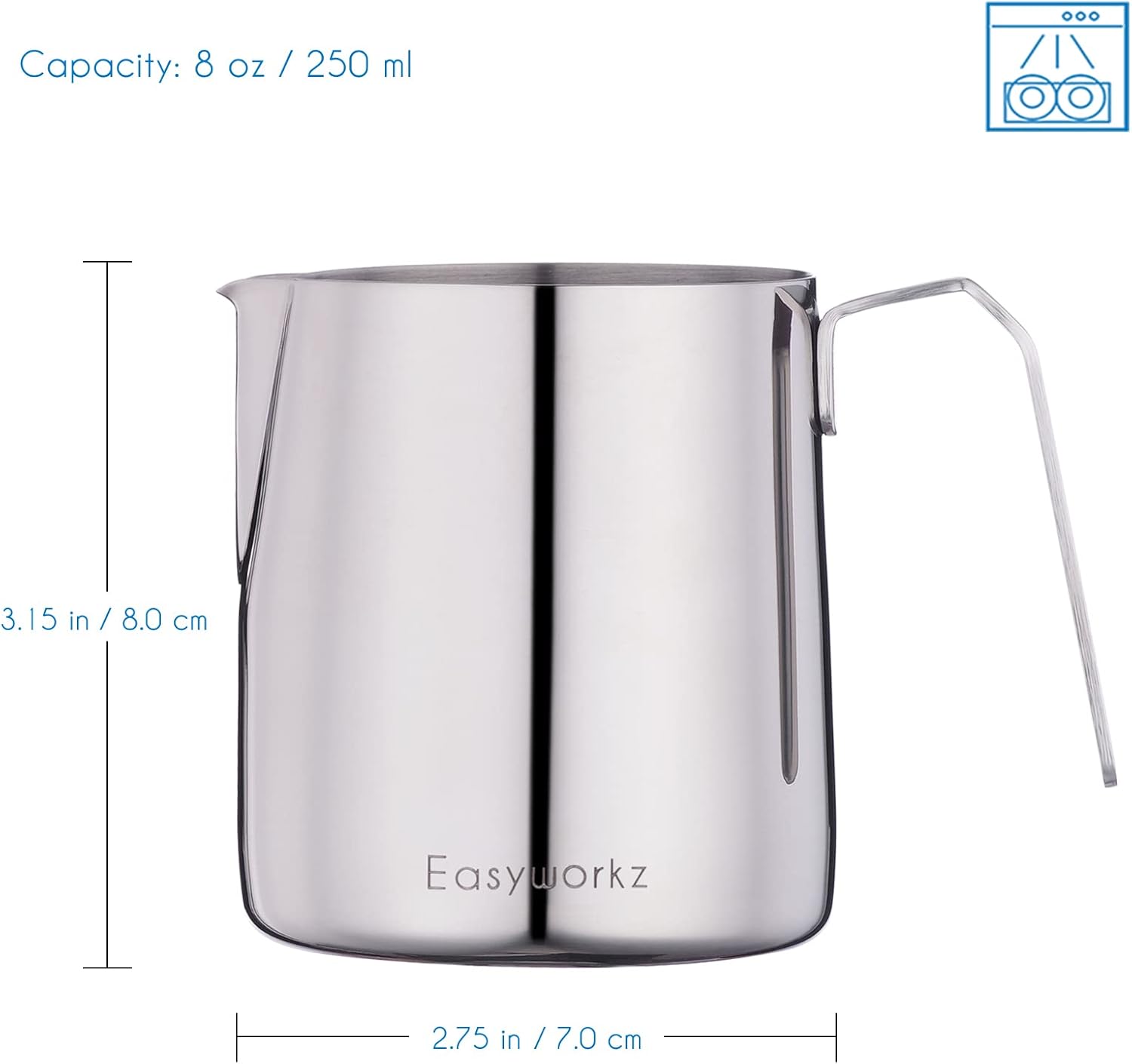 Easyworkz Crema de acero inoxidable 304 y azucarero con cuchara para servir café, cromo