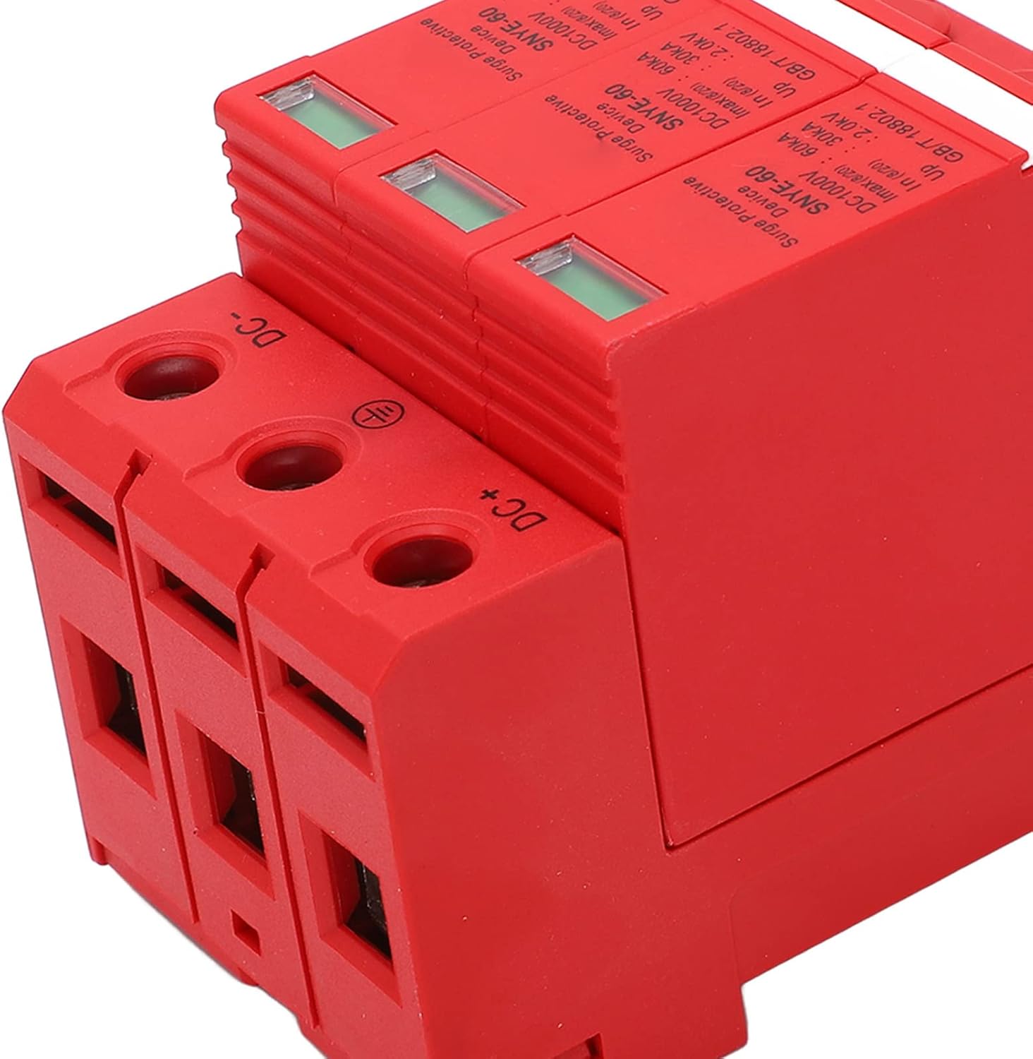 Dispositivo de protección contra sobretensiones DC 1000V 2P3P 3060KA Riel guía Protector de pararrayos de voltaje Módulo de protección electrónica