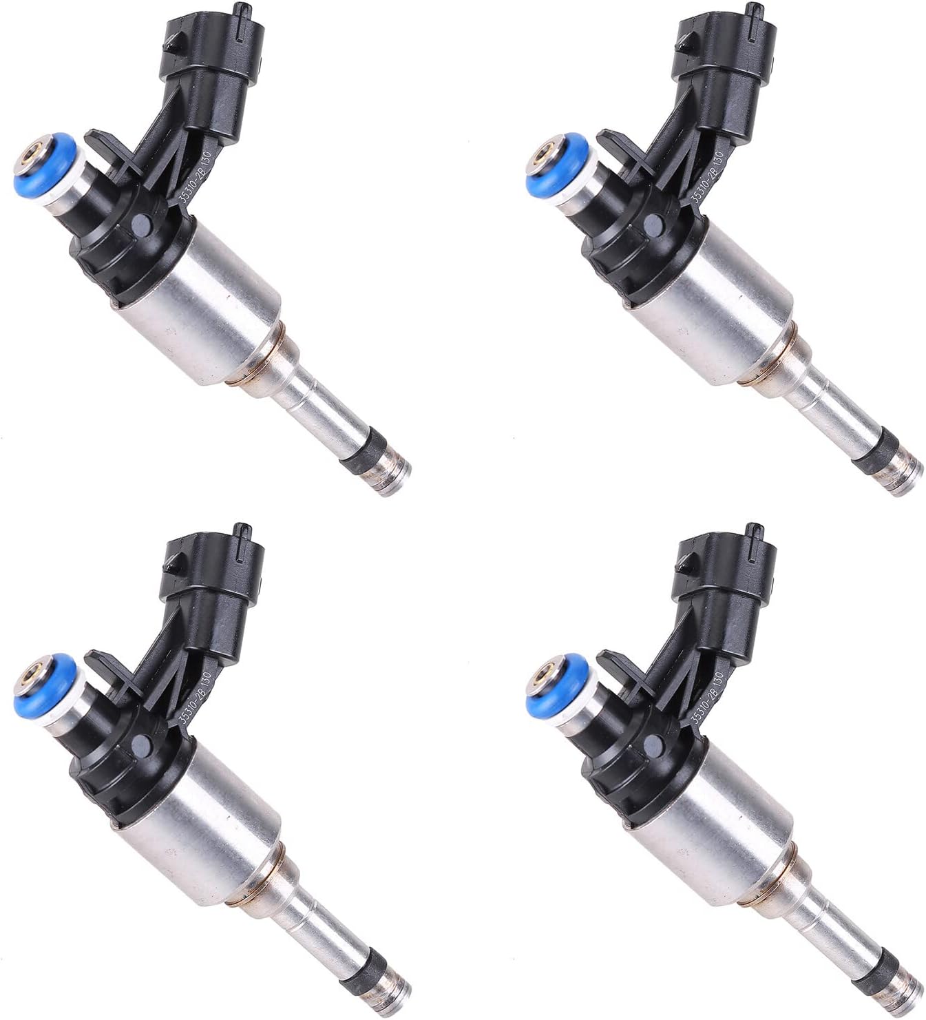 Vorally Juego de 4 inyectores de combustible compatibles con Hyundai Accent Veloster Kia Rio Soul 2012-2017, inyector de combustible no turbo,